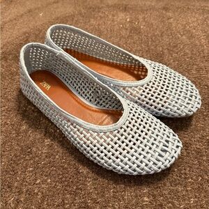 Zara Women's Light Blue Woven Loafers